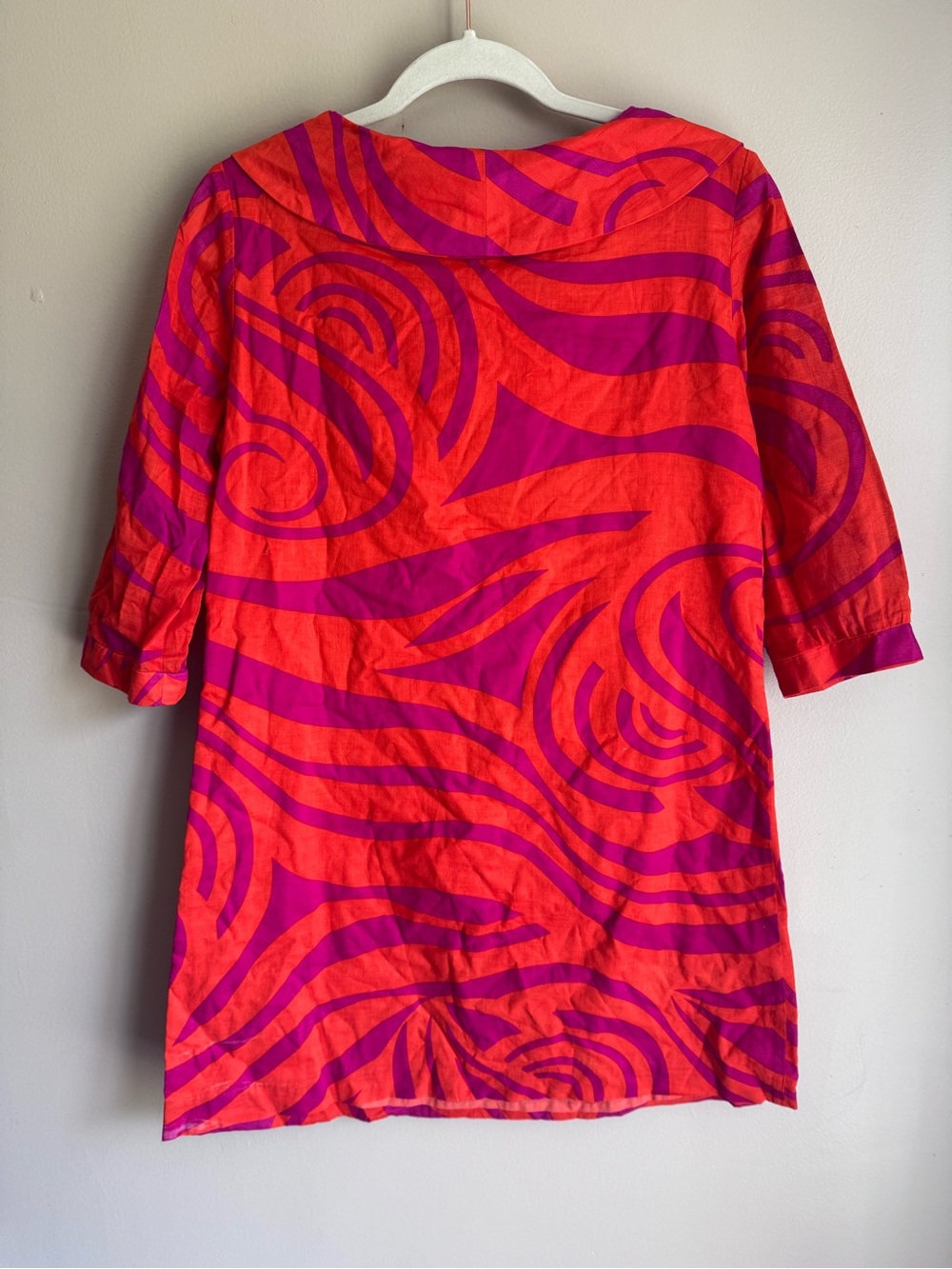 LaRoque for Belk Pink Orange Shawl Collar Dress Peter Pan Collar 50s 50s Retro 6 - Picture 2 of 14